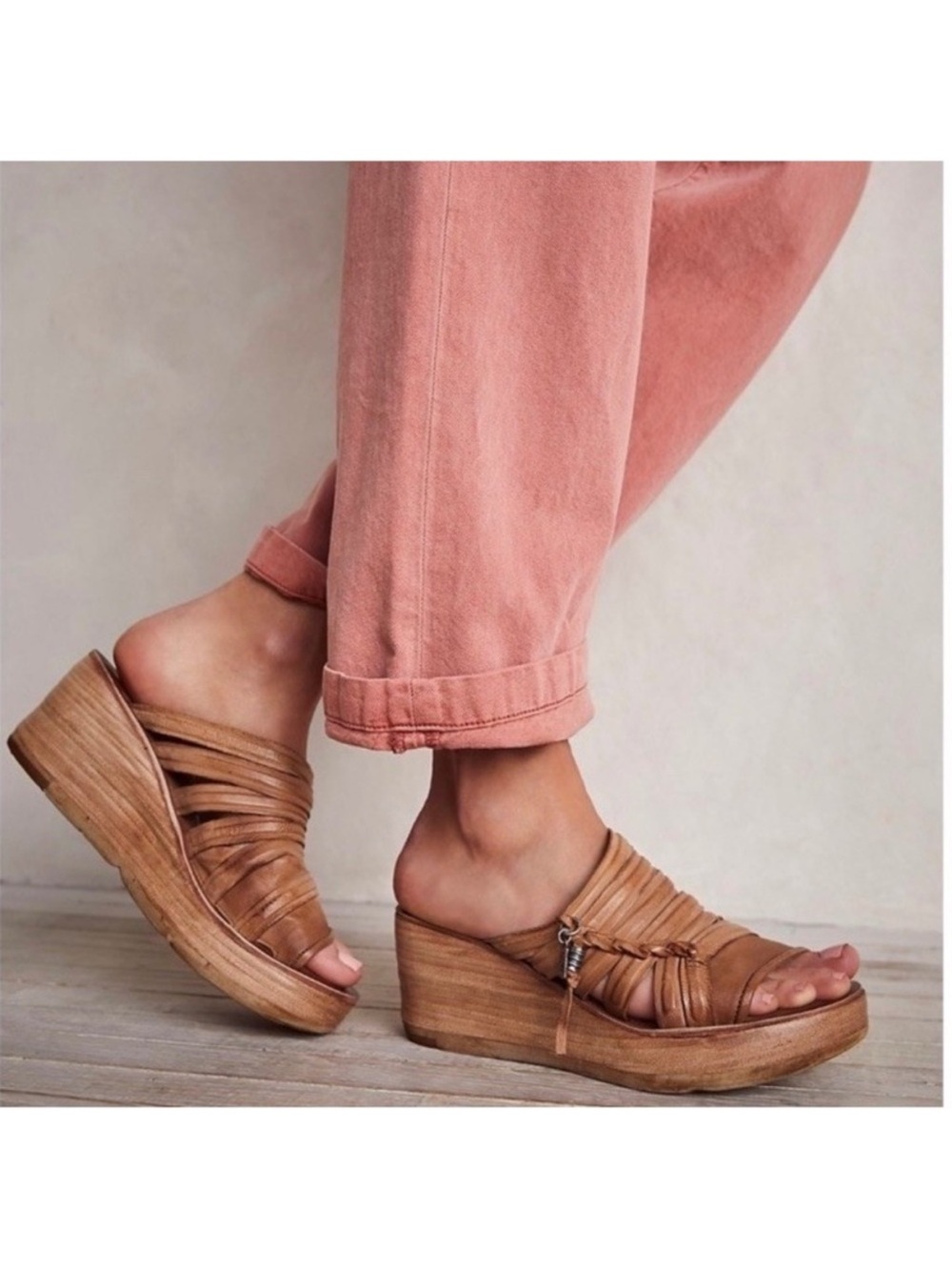 AS98 Nicolls Platform Wedge Sandals Size 38